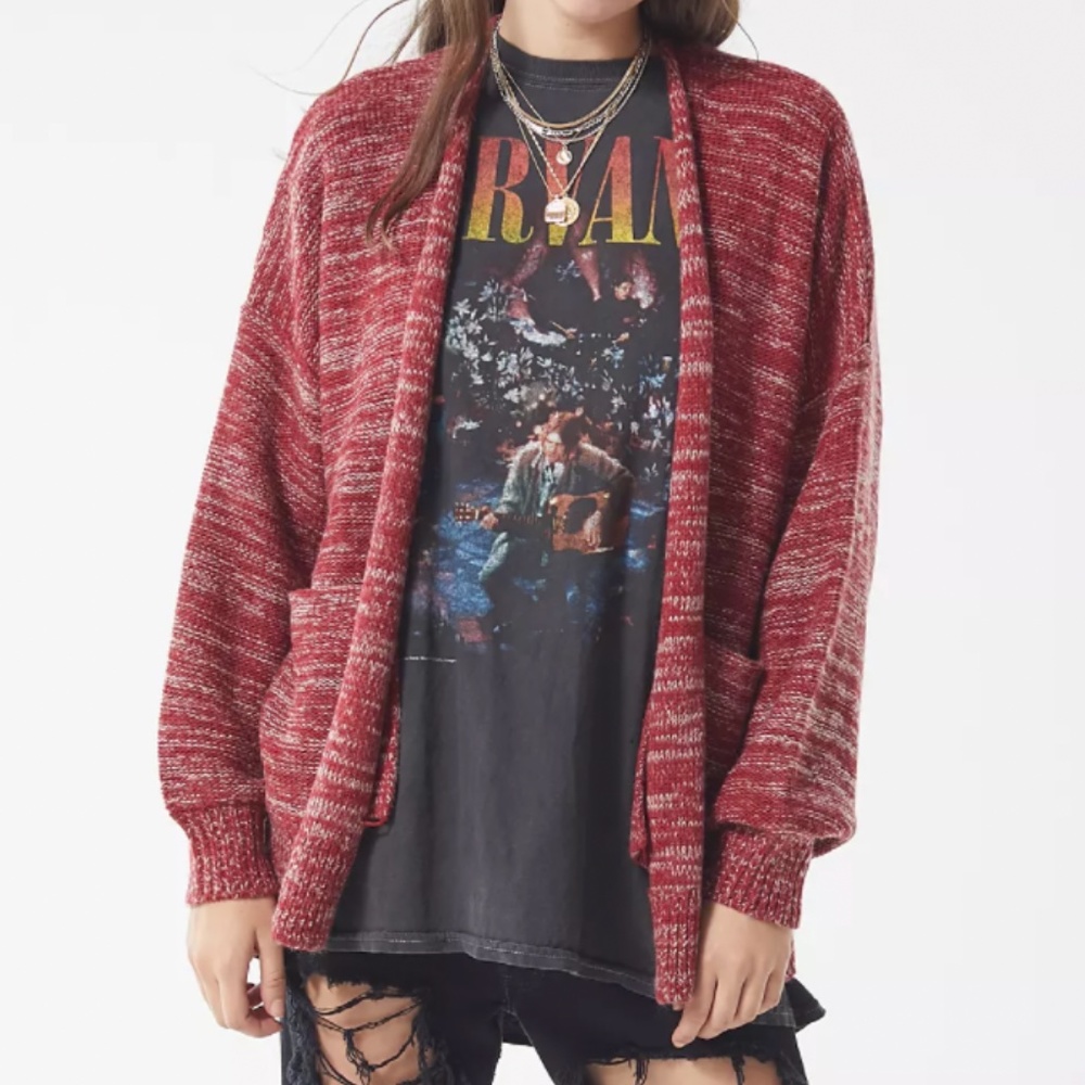 Knitted Open Front Cardigan